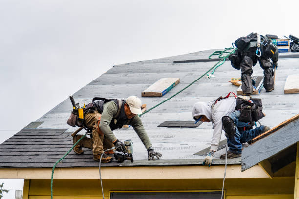 Professional Storm Damage Roof Repair technician working in North Granby, CT
